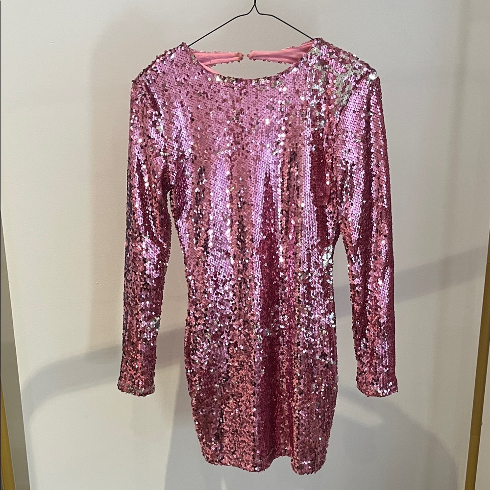 Superdown Shimmering Pink Sequin Dress